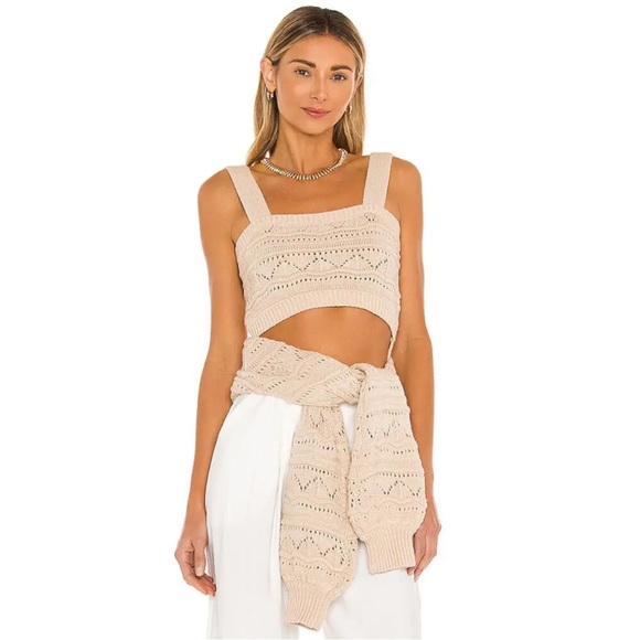 NWOT MAJORELLE Texture Stitch Sweater Set In Beige - Picture 4 of 8